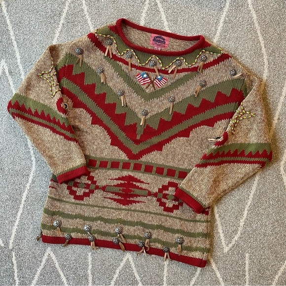 Cambridge Country Store Americana Western Tunic Sweater - Picture 1 of 7